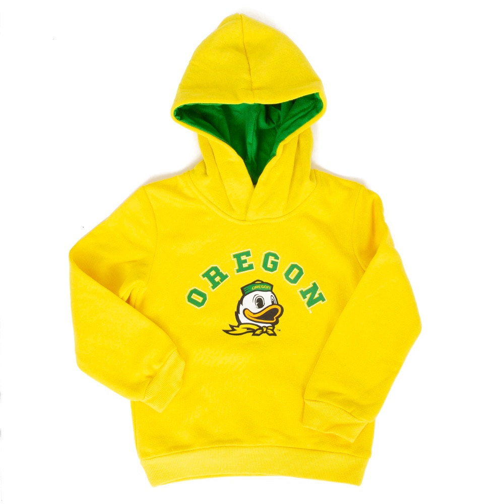 Arched Oregon, Colosseum, Yellow, Hoodie, Cotton Blend, Kids, Pullover, Sweatshirt, 982474
